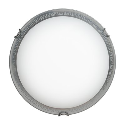 Светильник потолочный стеклянный круглый Декора 24220 Гермес d300 2x60Вт белый 46129 фото