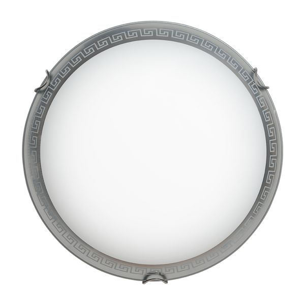 Світильник стельовий скляний круглий Декора 24220 Гермес d300 2x60Вт білий 46129 фото