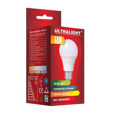 Лампа светодиодная шар Ultralight A60 10Вт Y E27 49126 фото