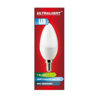 Лампа світлодіодна свічка Ultralight C37 7Вт N E27 49132 фото