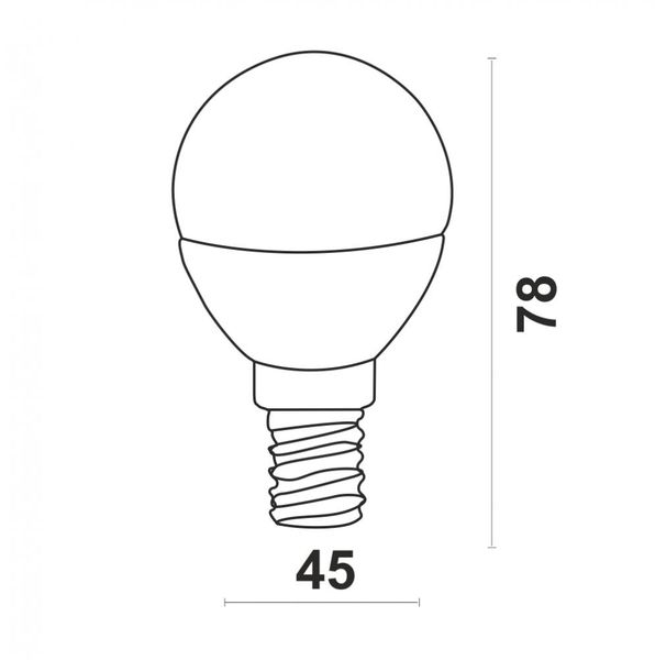 Лампа светодиодная шар Ultralight P45 7Вт Y E14 49143 фото