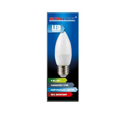 Лампа светодиодная свеча Ultralight LED C37 6Вт N E27 ЕКО 50886 фото