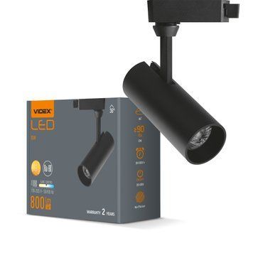 LED світильник трековий VIDEX 10W 4100K чорний 25911 фото