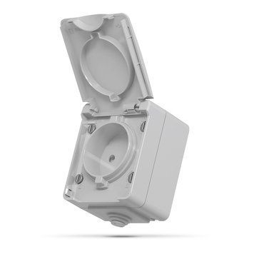 IP65 Розетка зовнішня одинарна сіра VIDEX BINERA 25727 фото