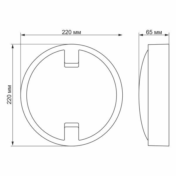 LED світильник IP65 круглий VIDEX 18W 5000K сенсорний 25807 фото