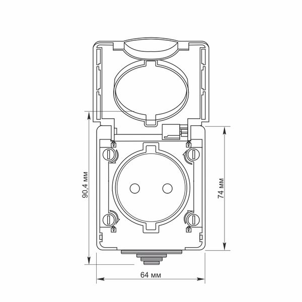 IP65 Розетка наружная одинарная серая VIDEX BINERA 25727_V фото