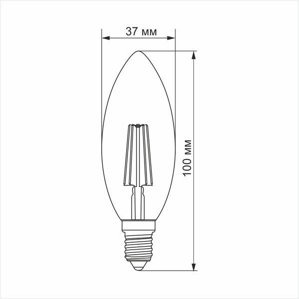LED лампа VIDEX Filament C37FMD 4W E14 4100K дімерна 24558 фото