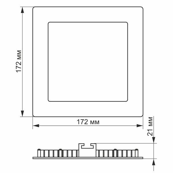 LED светильник с регулировкой цветности, встроенный квадрат VIDEX 12W 3000-6200K С3 24629 фото