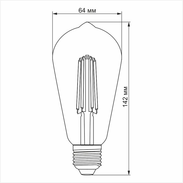 LED лампа VIDEX Filament ST64FA 10W E27 2200K бронза 26629_V фото