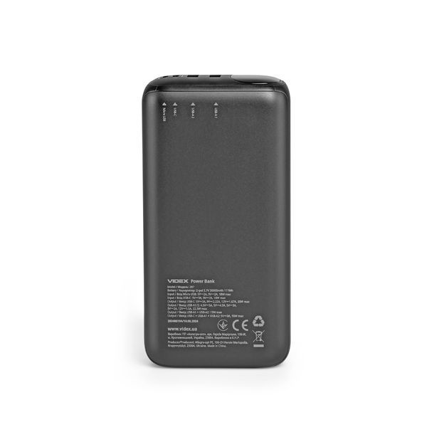 Повербанк 30000mAh VIDEX VPB-297 22.5W Black 28297 фото