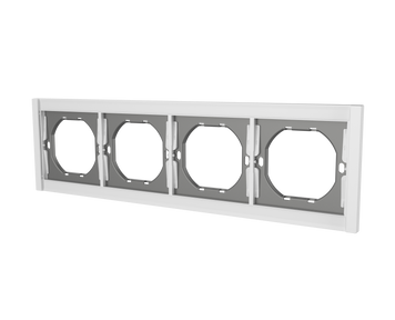 Рамка 4-місна горизонтальна біла L-TEC LT-F-84-W фото