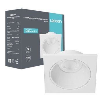 Вбудований світильник Ledcoin DL0395 під лампу білий L-80658 фото