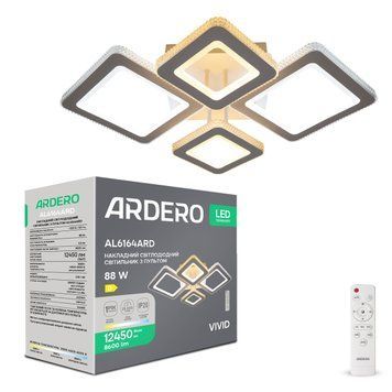 Світлодіодна накладна люстра Ardero AL6164ARD VIVID 88Вт білий A-80086 фото
