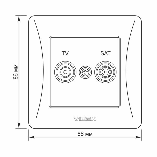 Розетка TV+SAT кінцева біла VIDEX BINERA VF-BNSK2TVSATE-W фото