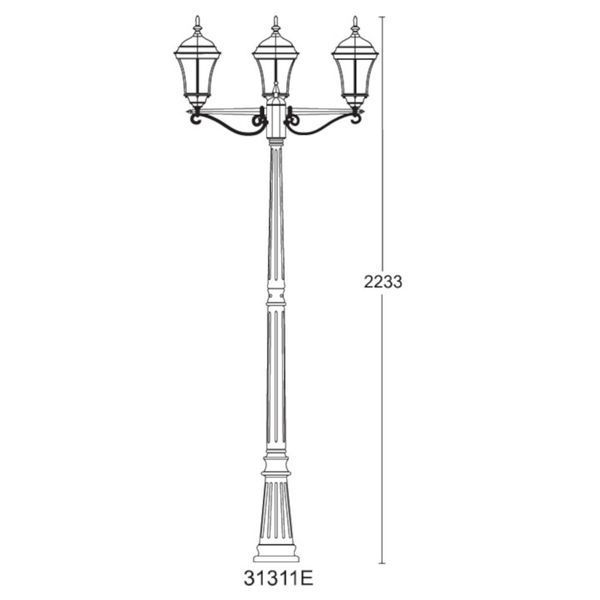 Светильник уличный столб Lusterlicht Dallas I 31311E Е27 9215 фото