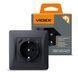 Розетка одинарна із заземленням з USB+USB-C чорний графіт VIDEX BINERA 27865 фото 1