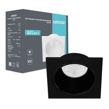 Вбудований світильник Ledcoin DL0395 під лампу чорний L-80659 фото