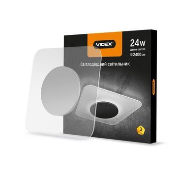 LED світильник акриловий квадратний VIDEX 24W 4100K 24886 фото