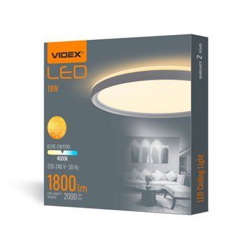 LED світильник з декоративною підсвіткою круглий VIDEX DL3R 18W 4000K Білий 27575 фото
