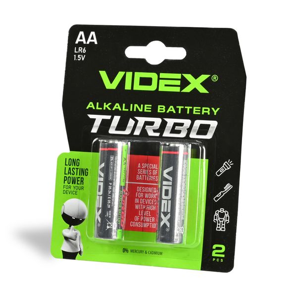 Батарейка щелочная Videx LR6/AA Turbo 2шт BLISTER 24238_V фото