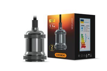 Світильник підвісний декоративний VIDEX VL-PD107AB Е27 1,1м Алюміній чорний 25031 фото