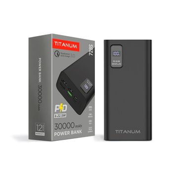 Повербанк TITANUM 728S 30000mAh 22.5W чорний TPB-728S-B фото