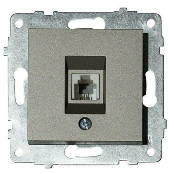 Механізм розетки телефонної GRANO антрацит Ovivo Electric 600-000313-221 фото