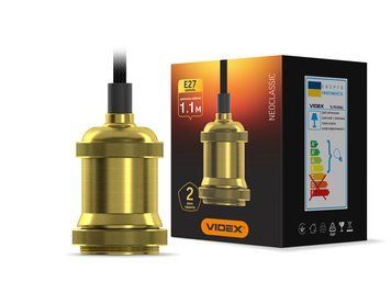 Світильник підвісний декоративний VIDEX VL-PD108AG Е27 1,1м Алюміній золото 25032 фото