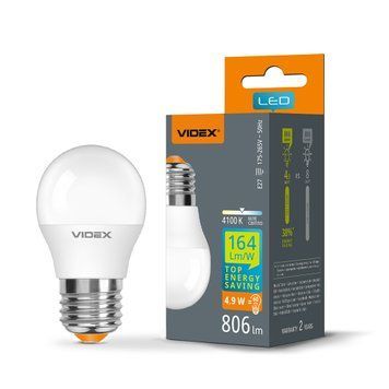LED лампа VIDEX G45h 4.9W E27 4100K 28408 фото