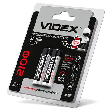 Акумулятор Videx HR6/AA 2100mAh блістер 2шт HR6/2100/2DB фото