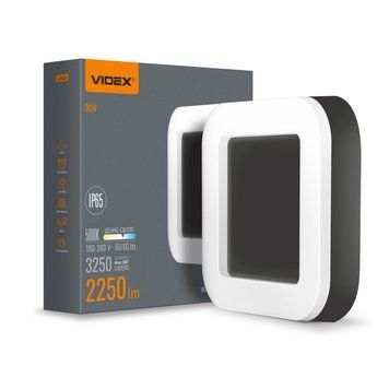 LED світильник ART IP65 квадратний VIDEX 30W 5000K Black 28611 фото