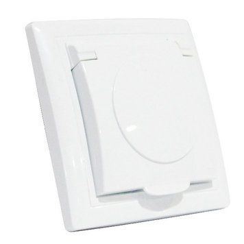 Розетка з заземленням з кришкою біла TINA Horoz Electric 112-005-0010-010 фото