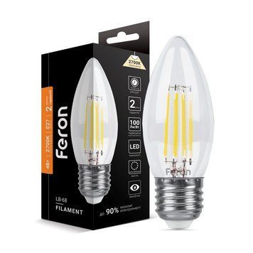 Світлодіодна лампа Feron Filament LB-68 4Вт E27 2700K F-25752 фото