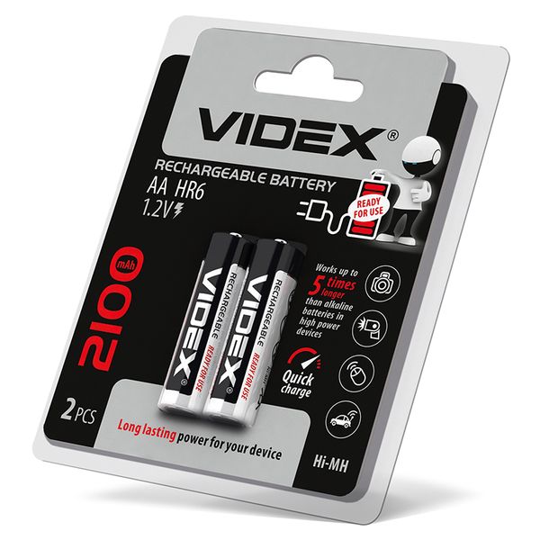 Аккумулятор Videx HR6/AA 2100mAh блистер 2шт HR6/2100/2DB фото