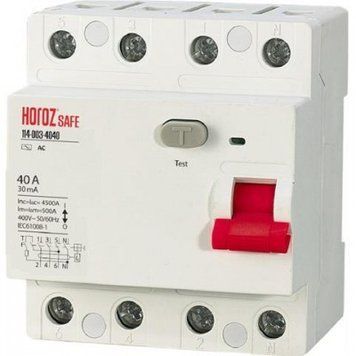 Дифференциальный автомат SAFE 40А 4P Horoz Electric 114-003-4040-010 фото