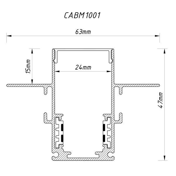 Шинопровід Feron CABM1001 чорний вбудований 3м F-01930 фото