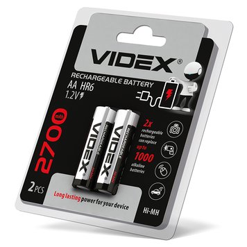 Акумулятор Videx HR6/AA 2700mAh блістер 2шт HR6/2700/2DB фото