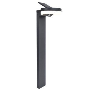 Светильник уличный столбик на солнечной панели Lutec Runda Solar Led Bollard 1 Light Pir Dark Grey 4000K Solar 6915802118 фото