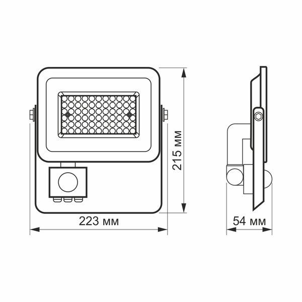 LED прожектор VIDEX F2e 50W 5000K с датчиком движения и освещенности 26266_V фото