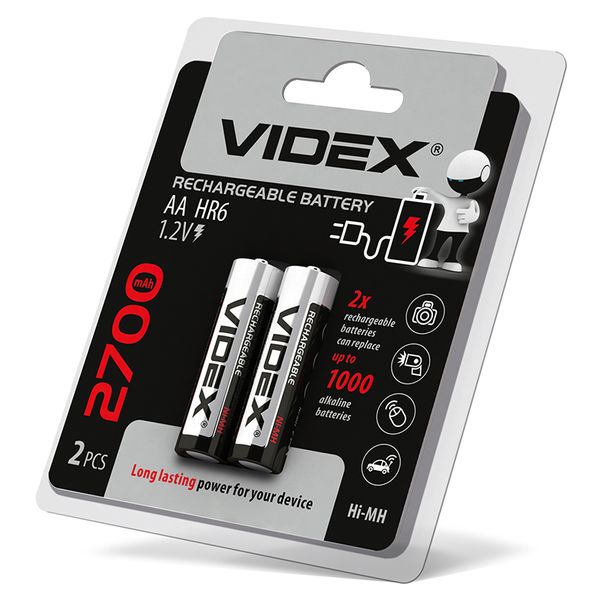 Акумулятор Videx HR6/AA 2700mAh блістер 2шт HR6/2700/2DB фото