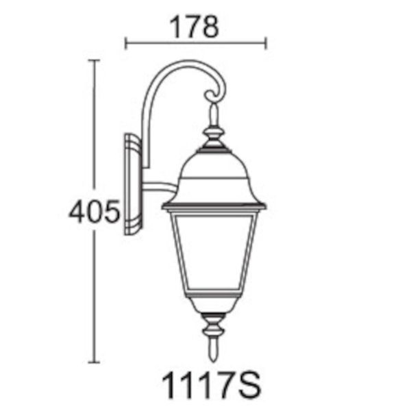 Світильник вуличний настінний Lusterlicht QMT 1117S Wimbledon I Е27 9609 фото