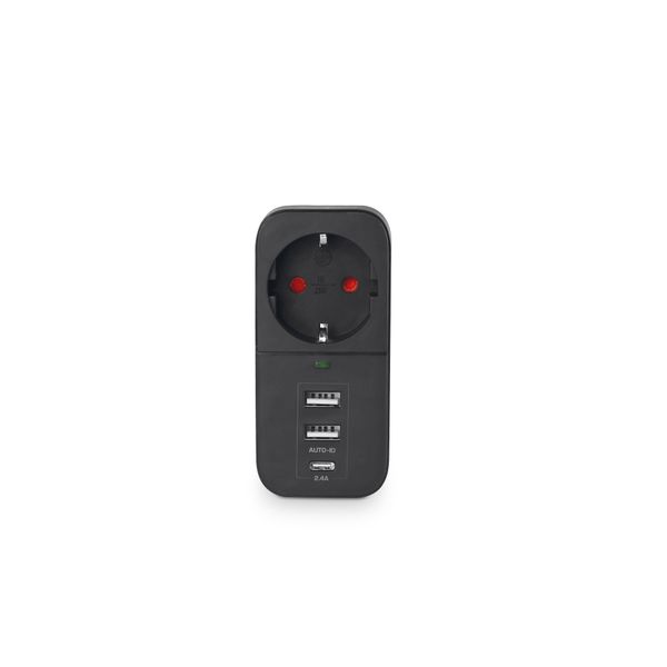 Мережевий адаптер VIDEX ONCORD з/з 1п 2.4A 2USB+USB-C Black 27698_V фото