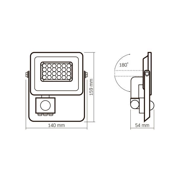 LED прожектор VIDEX F2e 10W 900Lm 5000K 220V з датчиком руху та освітленості 27541 фото
