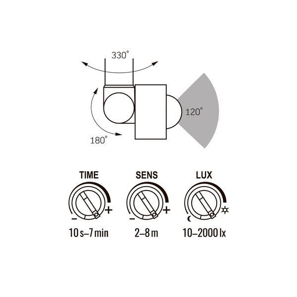 LED прожектор VIDEX F2e 10W 900Lm 5000K 220V з датчиком руху та освітленості 27541 фото