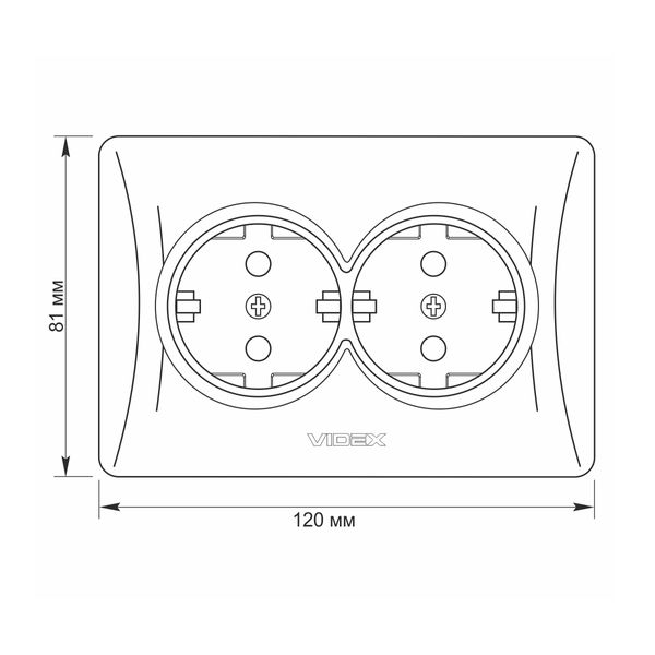 Розетка двойная с заземлением белая VIDEX BINERA VF-BNSK2G-W фото