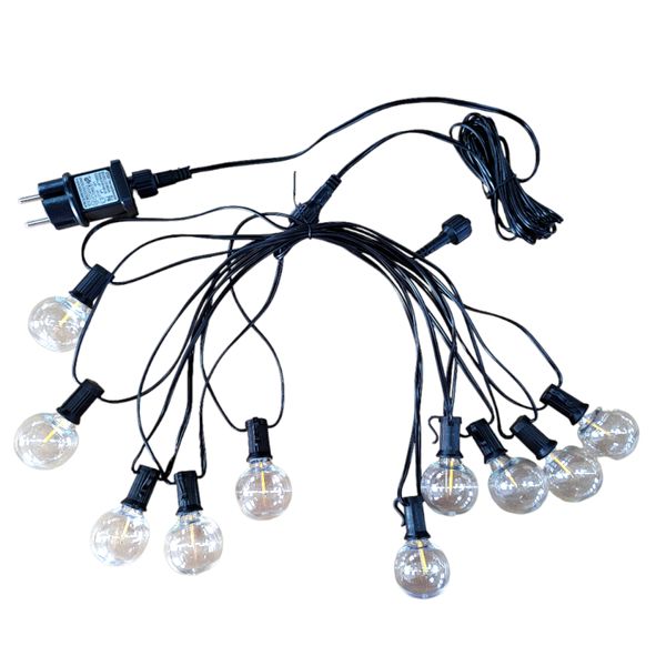 Гірлянда вулична світлодіодна лінійна Ultralight DL BELT LIGHT 10 Filament 8м тепле біле світло, чорний дріт 2х0,15мм 24В IP44 без контролера 52395 фото