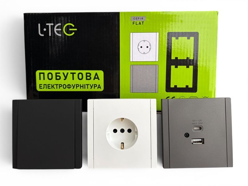 Вимикач перехресний одноклавішний чорний L-TEC LT-F-33-B фото