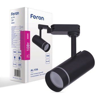 Світлодіодний трековий світильник Feron AL106 10Вт 4000K чорний F-32445 фото