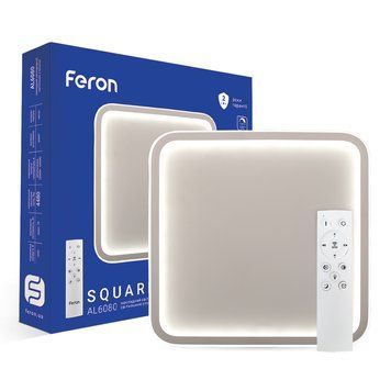Світлодіодна накладна люстра Feron AL6080 SQUARE 70Вт білий F-40278 фото