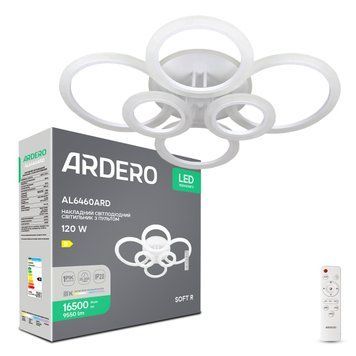 Світлодіодна накладна люстра Ardero AL6460ARD SOFT R 120Вт білий A-80250 фото